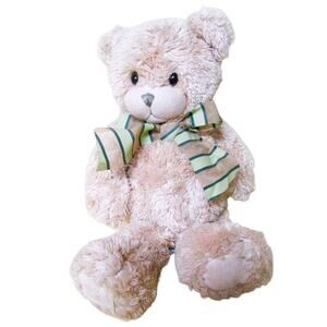 First and Main Plush Bear Marshall Beige with Neck Scarf Number 1274 10 Inches